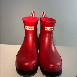 Hunter Red Rain Boots – Size US 5 kinds/7 women – Waterproof – Authentic